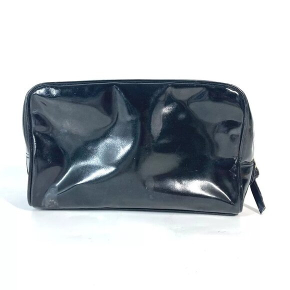 CHANEL Cosmetic porch CC CC Mark Makeup pouch Cosmetics Pouch enamel Black - Picture 3 of 14